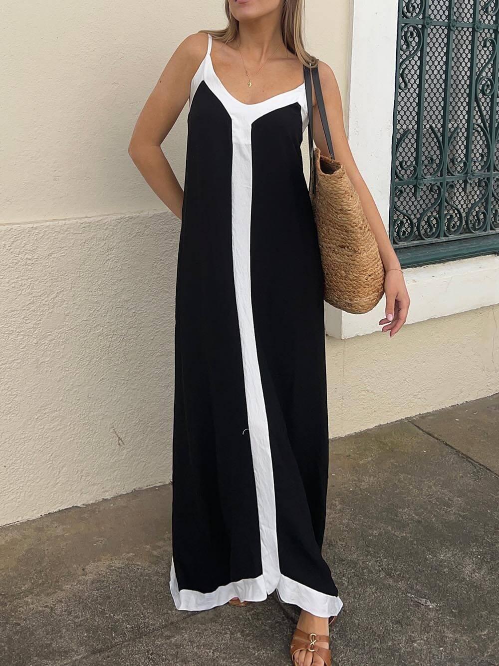 Nancy | Vestito Midi Colorblock Lavechic in Stile Isola