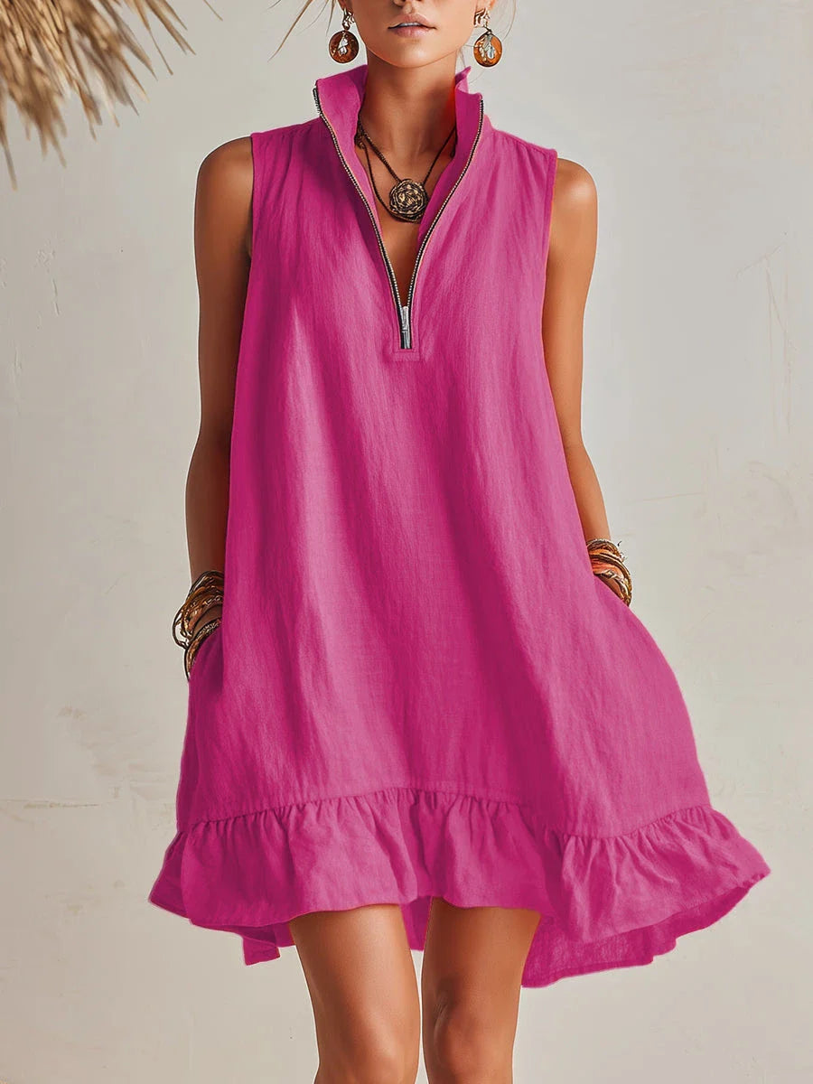 Valmare | Vestido con media cremallera y volantes