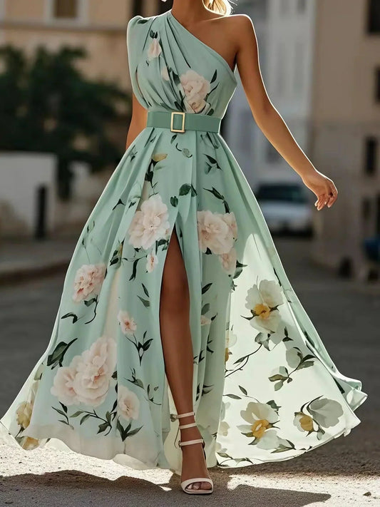 Valmare | Vestido Largo Floral de Un Hombro