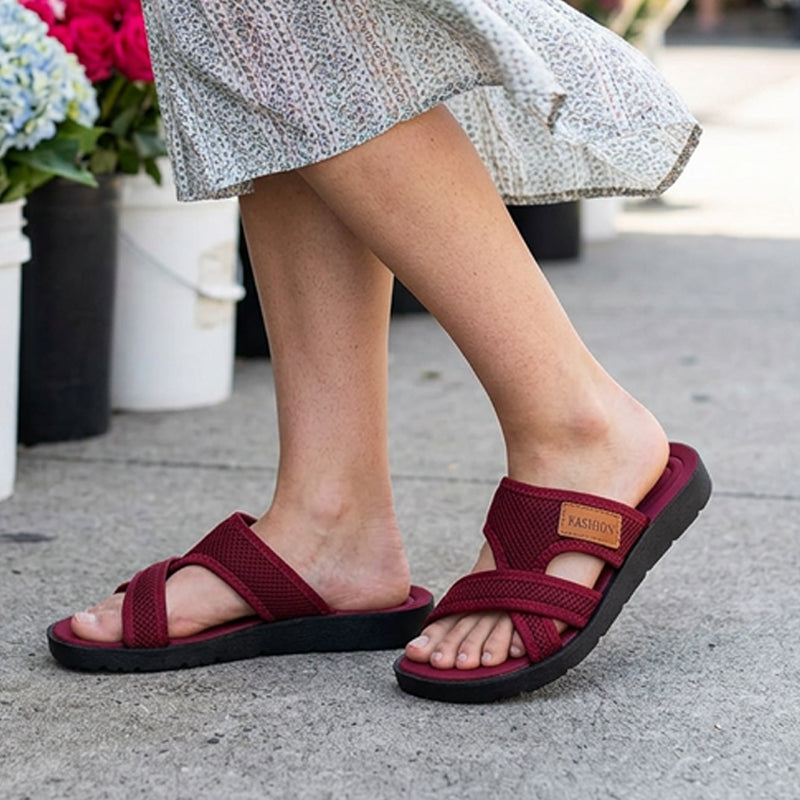 Wide Feet Comfortable Open Toe Flat Sandals