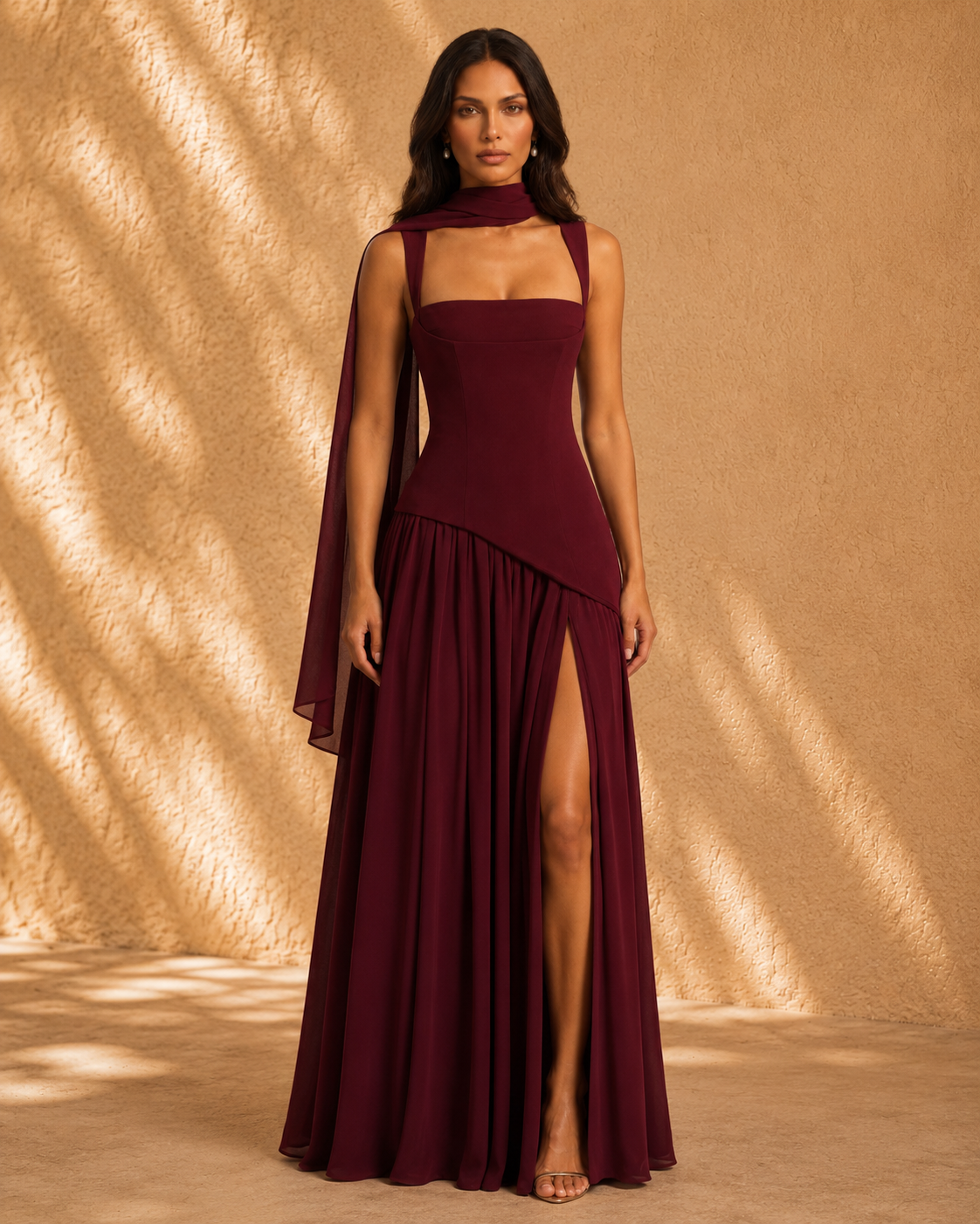 Valmare | Vestido Largo Burdeos