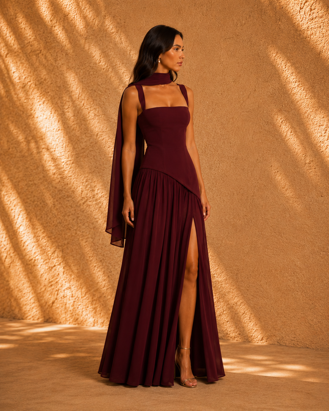 Valmare | Vestido Largo Burdeos