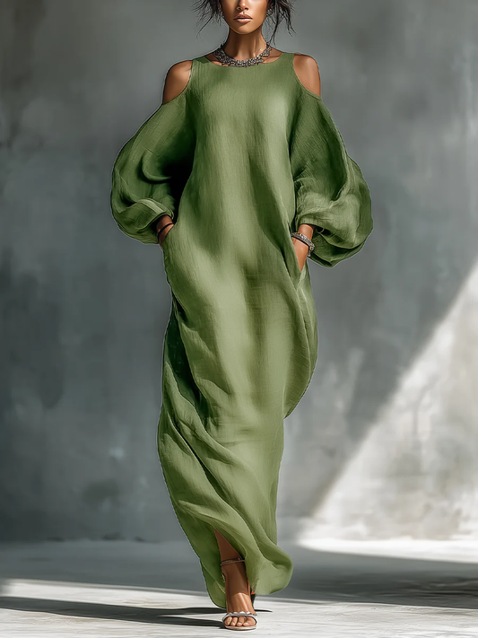 Valmare | Vestido Largo Verde Oliva