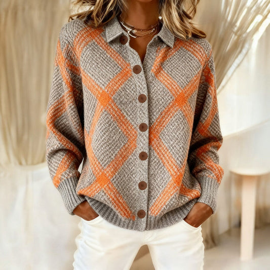 Valmare | Camisa Algodón Cuadros Gris y Naranja