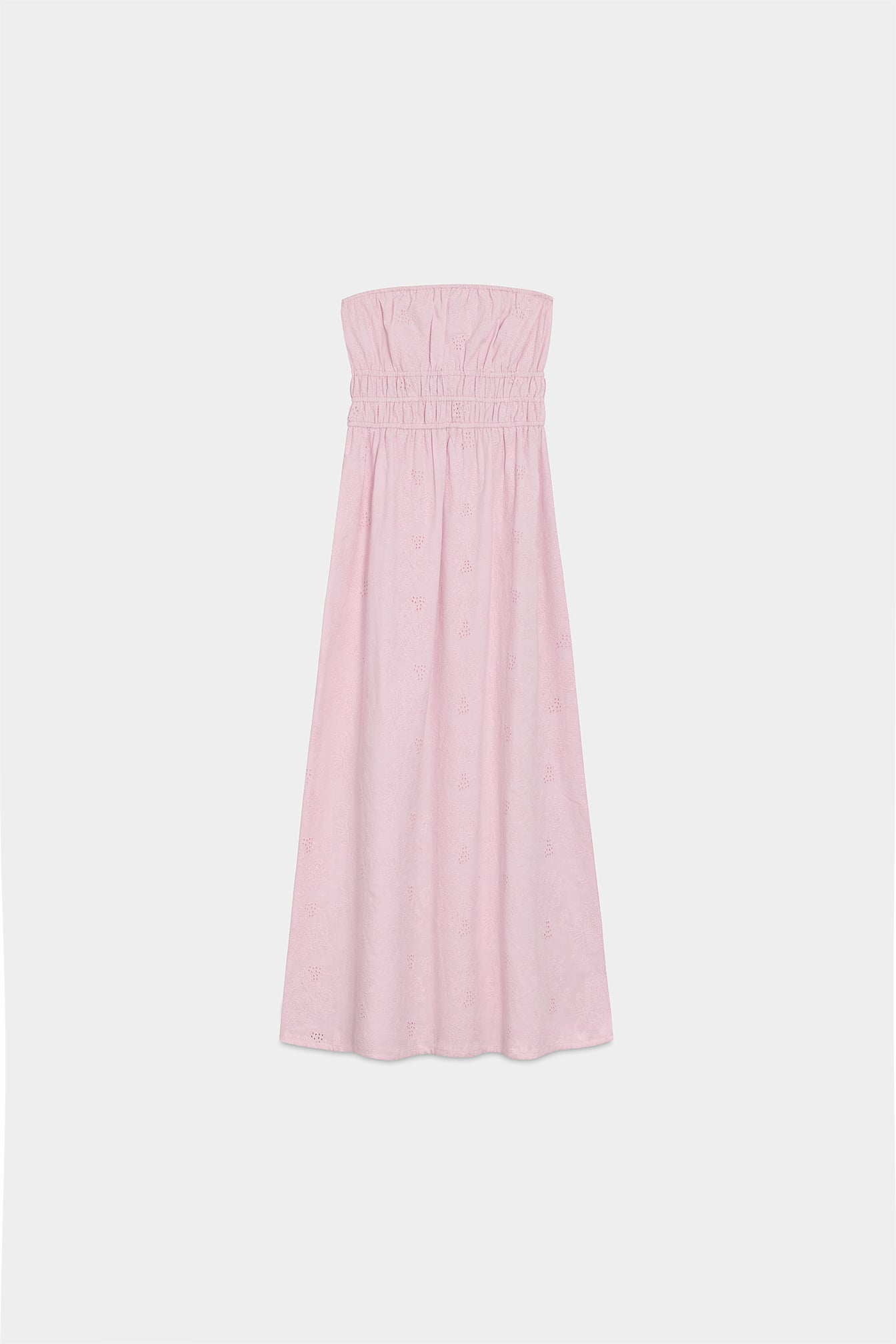 Valmare | Vestido Midi Calado Rosa Claro